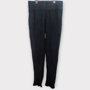 ZARA basic thick leggings black shimmer zippers on the bottom